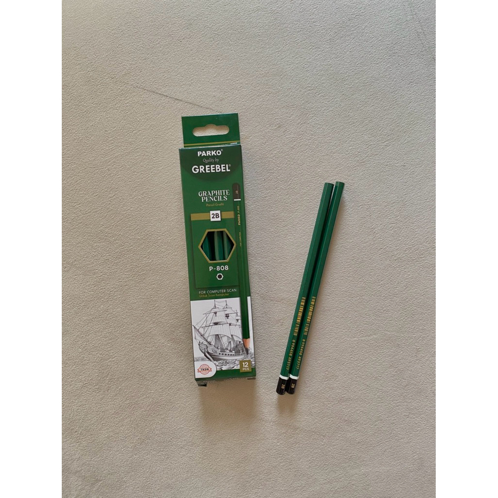 

(LUSIN) PENSIL UJIAN / PENSIL 2B PARKO GREEBEL (MIN. ORDER 6 LUSIN)