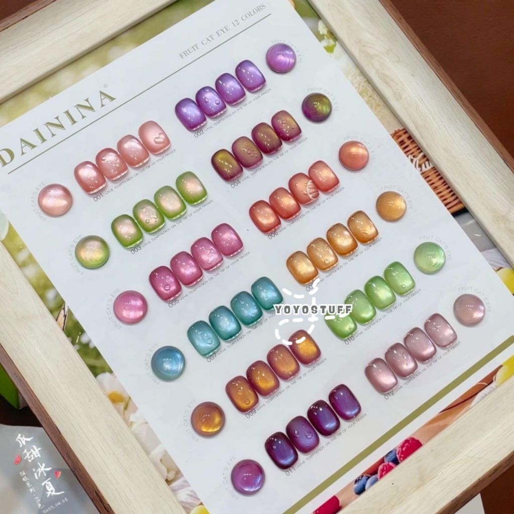 READY STOCK  DAININA ICE SUMMER CATEYE 12 COLOR NAIL GEL POLISH KUTEK GEL UV GEL SILKY CATEYE