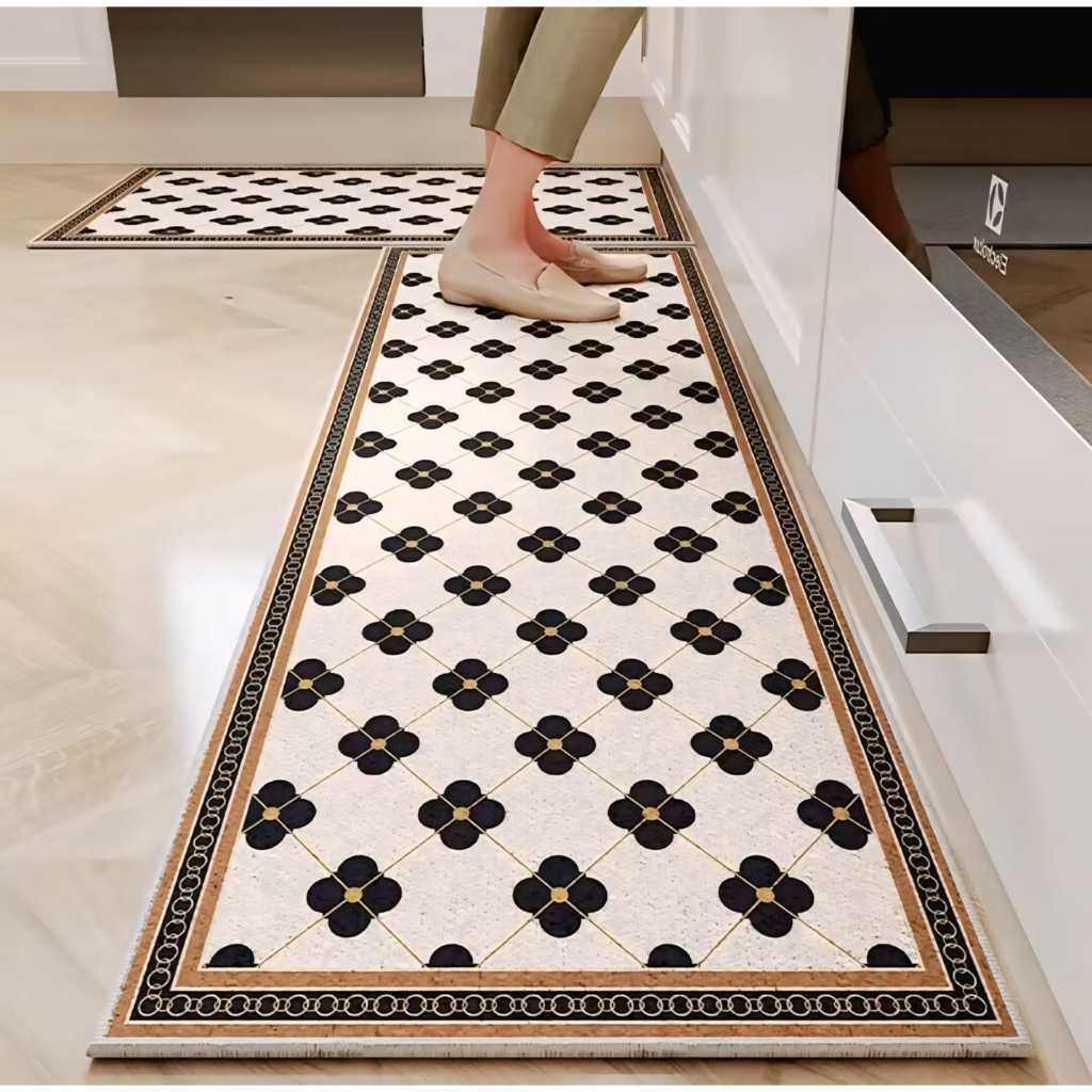AURORA Keset Kaki Dapur 2in1 (1SET DAPAT 2PCS) Anti Slip Keset dapur Kitchen Trendy Floor Mat