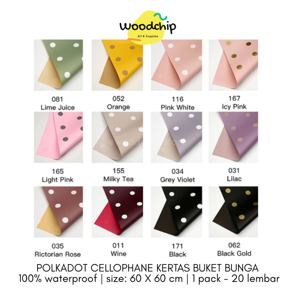 

[LEMBAR] POLKADOT CELLOPHANE KERTAS BUKET BUNGA BOUQUET KERTAS KADO WRAPPING PAPER HAMPERS WRAPPER