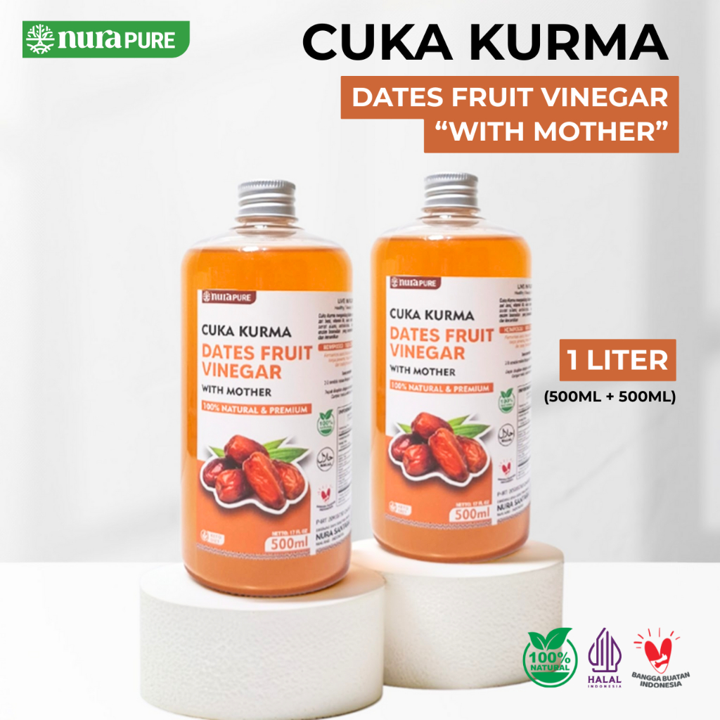

NuraPure Cuka Kurma Original 100% With Mother 1 Liter - Diabetes Diet Detox Promil Flek Hitam