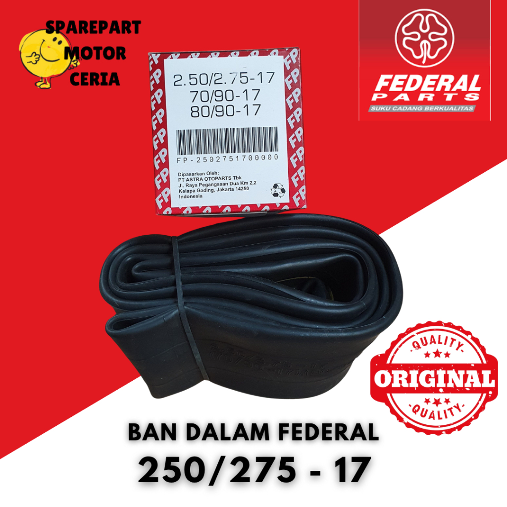 BAN DALAM FEDERAL FP RING 17 | TUBE FEDERAL FP R17 | FP 250/275-17 70/90-17 80/90-17 ORIGINAL