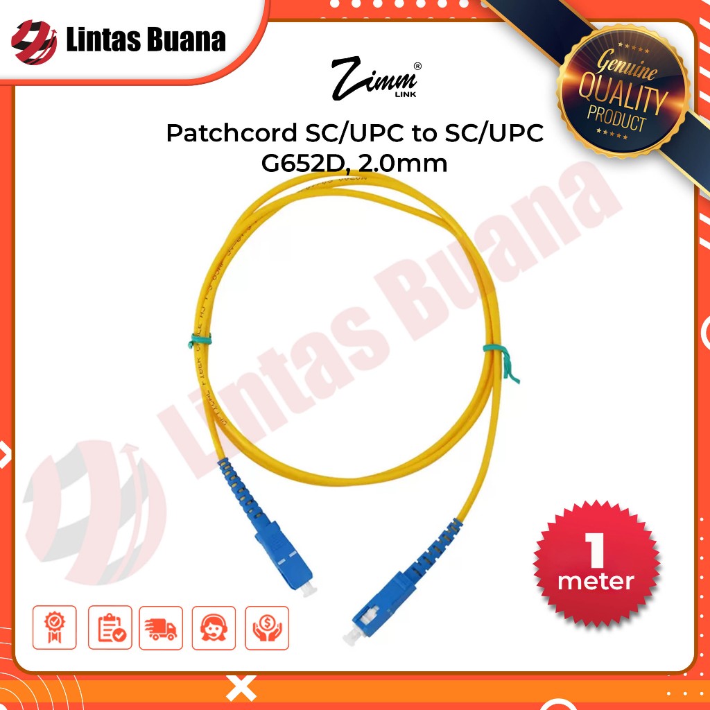 Zimmlink Patch Cord Cable SC to SC UPC Single Mode Simplex G652D 2.0mm | SC-SC | SC SC
