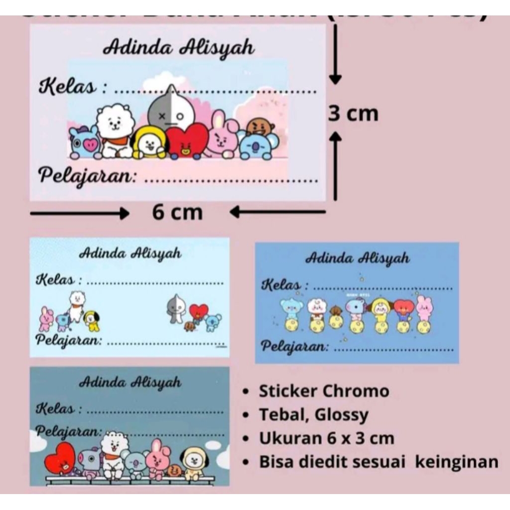 

PROMO Cetak Stiker Nama Buku/Bisa Pakai nama langsung/Termurah