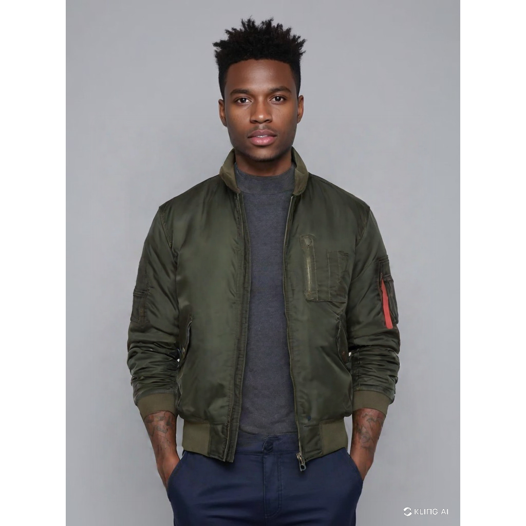 FLEECE.ID JAKET BOMBER PRIA BAHAN PARASUT WATERPROOF L XL XXL XXXL