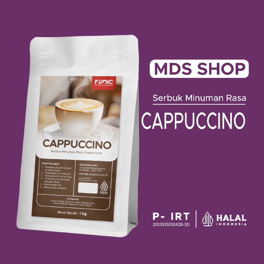 

Bubuk Minuman Bubble Powder Drink rasa CAPPUCINO Runic 1kg