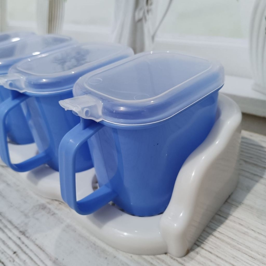 Rak bumbu gantung wadah set bumbu dapur gula garam mecin