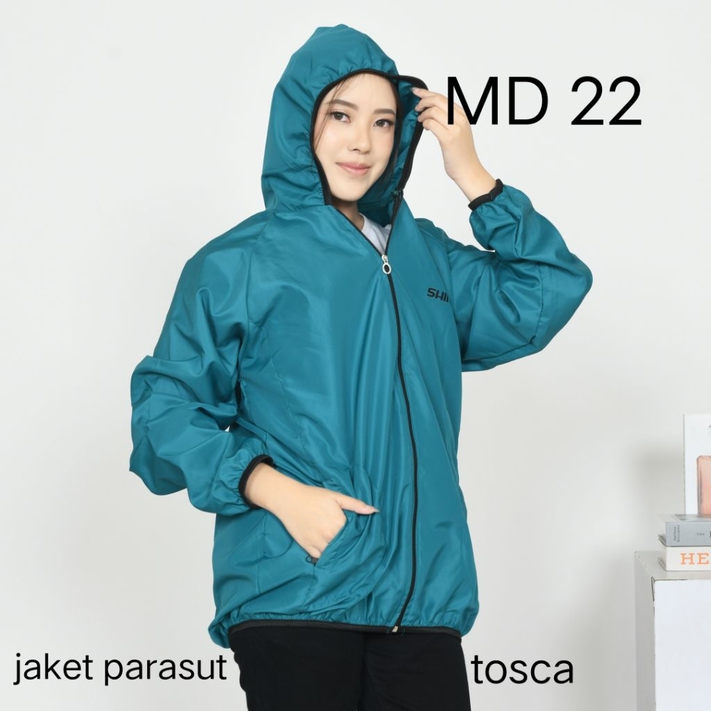 jaket parasut olahraga bersepeda jogging trampolin senam tenis sauna serbaguna