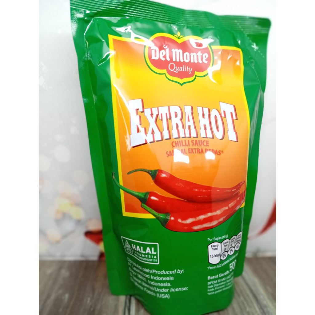 

Saus Extra Pedas Hot Chilli sauce Del Monte Quality 500g