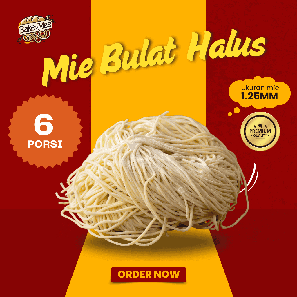 

Mie Mentah Bulat Halus 1.25mm - 6 Gulung (600gr)