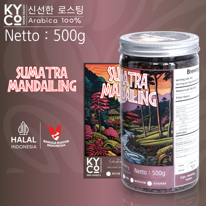 

Biji Kopi Arabika Mandailing Sumatra 500 gram - Full Wash Grade 1 | Roast Beant | Sumatra | Medium Roast | Kiyowo Coffee Roastery