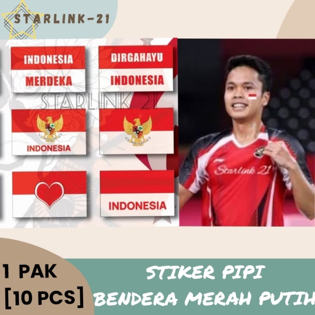 

[10 pcs] STIKER PIPI BENDERA MERAH PUTIH | Stiker Supporter Timnas