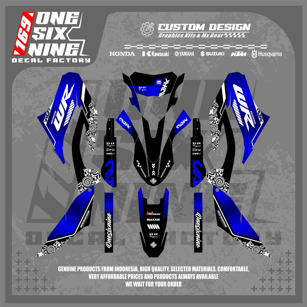 Custom Decal Wr 155 Black Bue Series - Decal Wr 155 Supermoto Bebas request