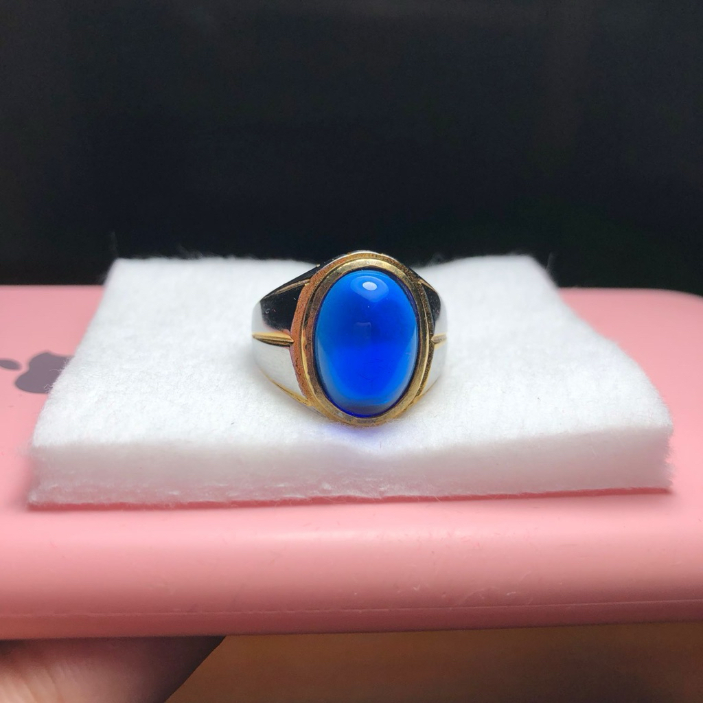 Cincin Batu Blue Safir Srilangka Kualitas A