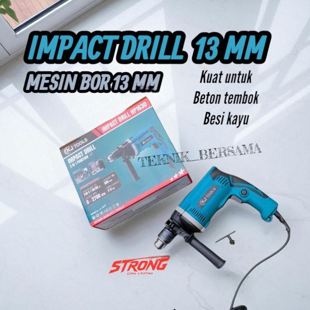 KJ TOOLS Bor Beton Model Makita HP1630 Impact Drill 13mm /Bor Tangan Besi Beton Reversibel Bolak Bal