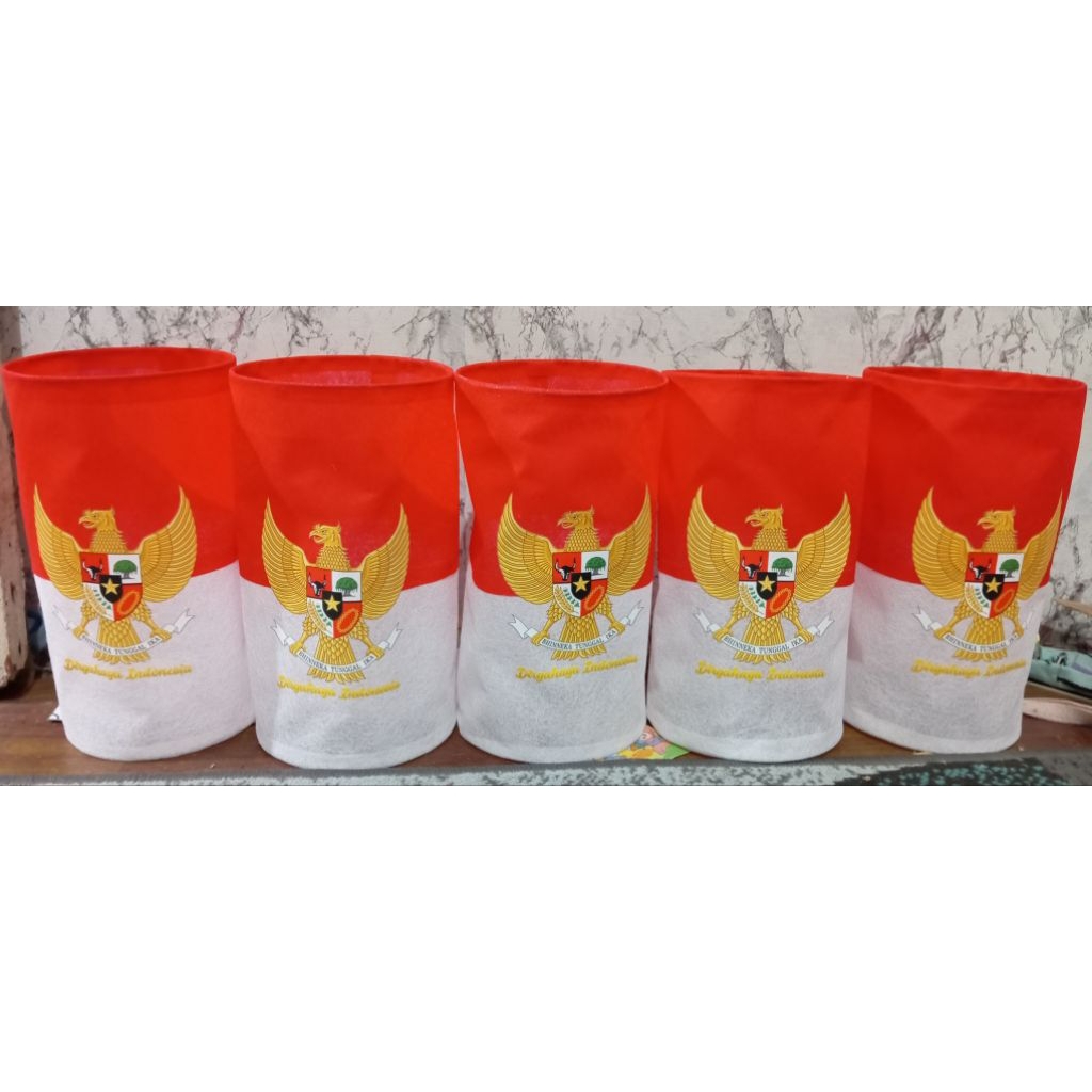 Lampion kain Merah Putih Garuda Pancasila dekorasi 17 agustusan