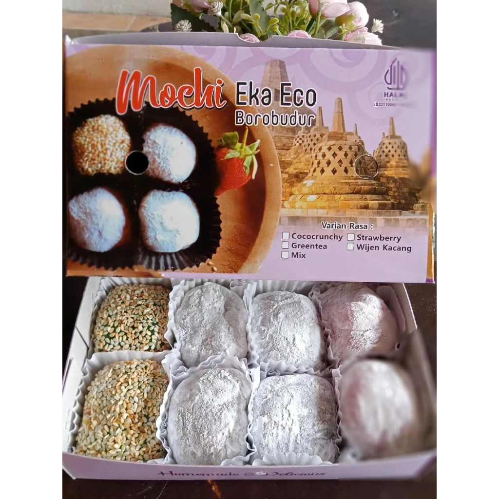 

Mochi Eka Eco Borobudur || Mochi Daifuku || Oleh oleh khas Borobudur || mochi isi 8 varian mix