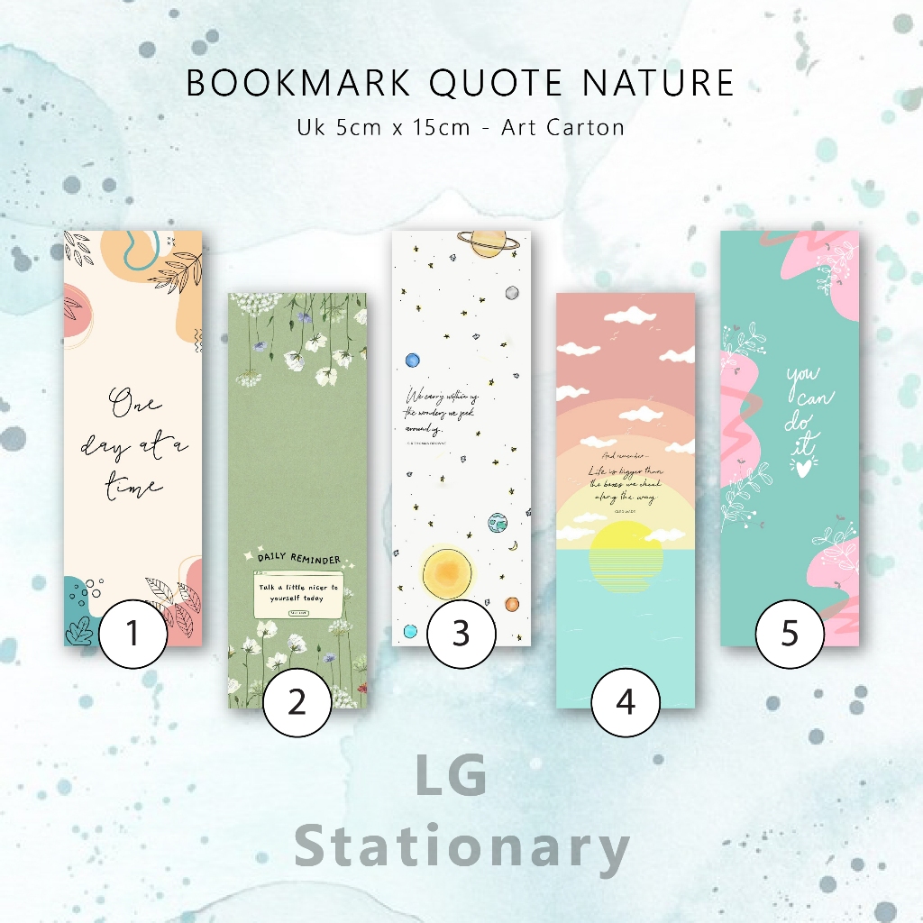 

Pembatas Buku Quote Nature Aesthetic / Bookmark 5 x 15 (Set)