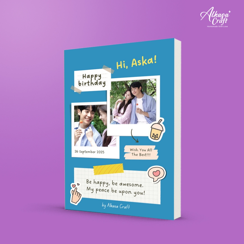 

Kado Ulang Tahun Buku Hadiah Custom Cover - Custom Nama - Buku Novel Custom - Alkasa Craft