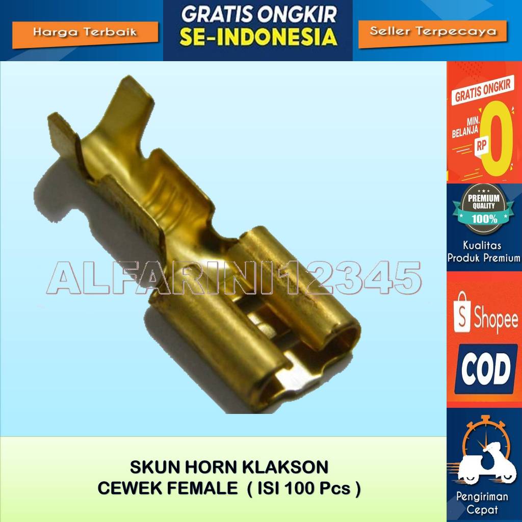 ISI 100 PCS TERMINAL SKUN SEKUN KABEL KLAKSON MOTOR-SKUN-SEKUN-TERMINAL-SKUN KABEL-SEKUN -TERMINAL