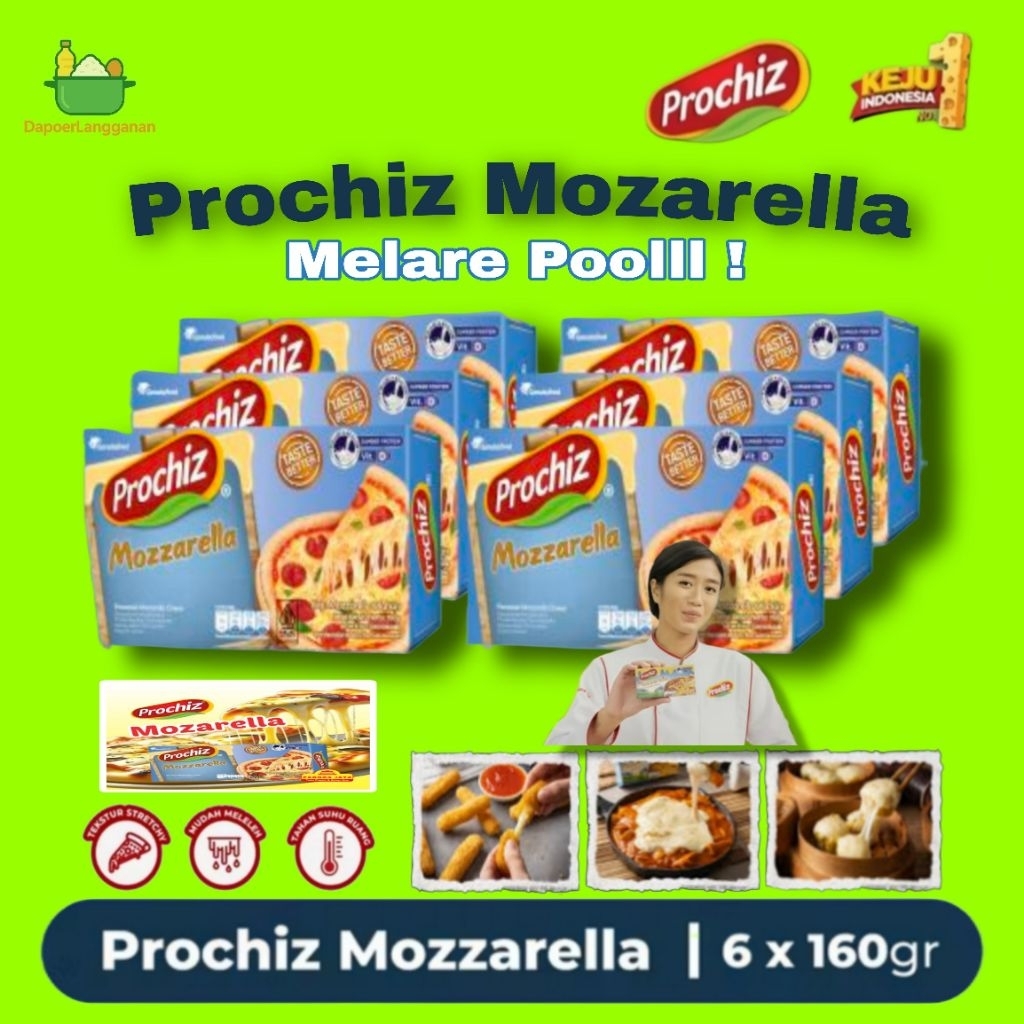 

Prochiz Mozzarella 160gr x 6 - Keju Lumer Meleleh