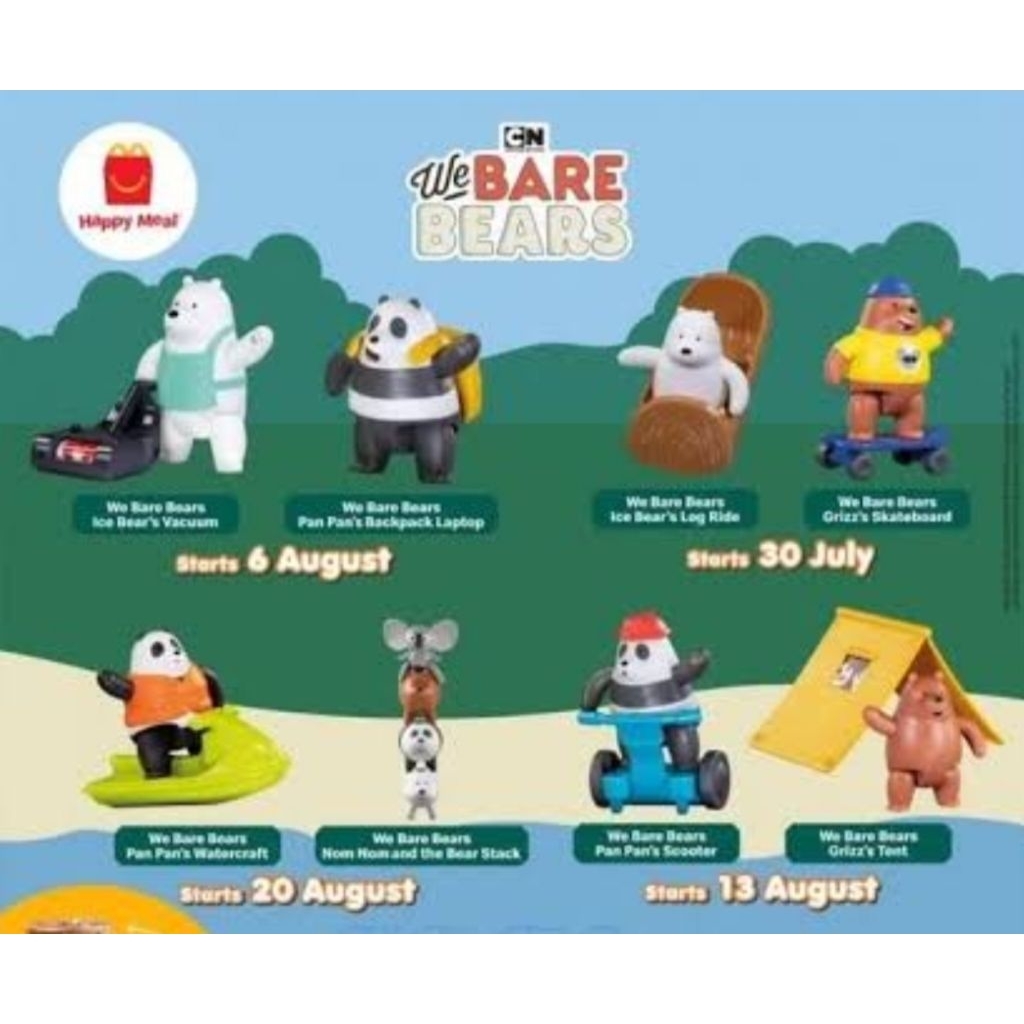Mainan Happy Meal McD We Bare Bears