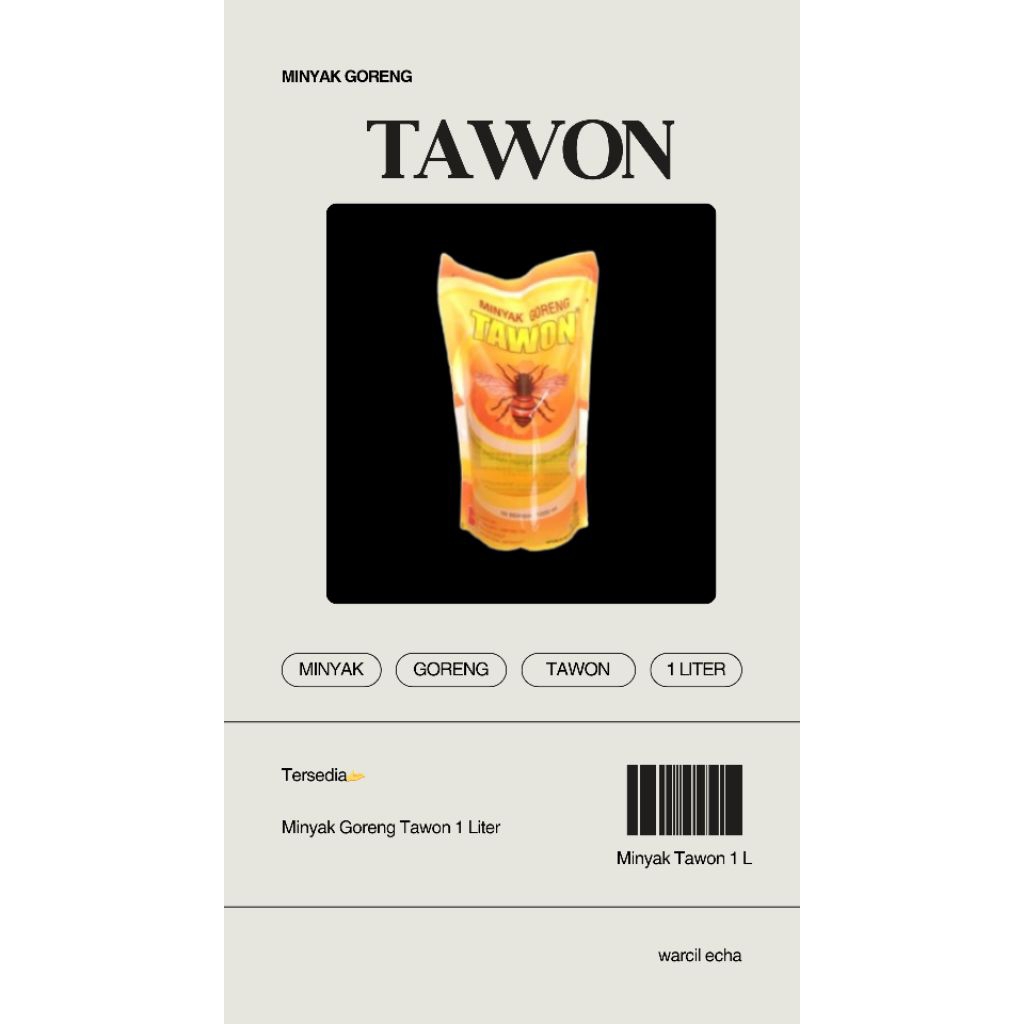 

MINYAK GORENG TAWON 1 LITER