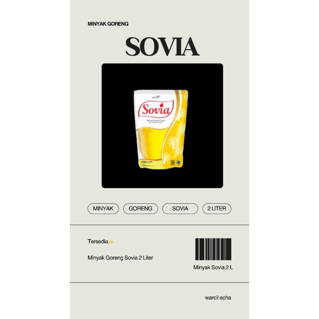 

MINYAK GORENG SOVIA 2 LITER