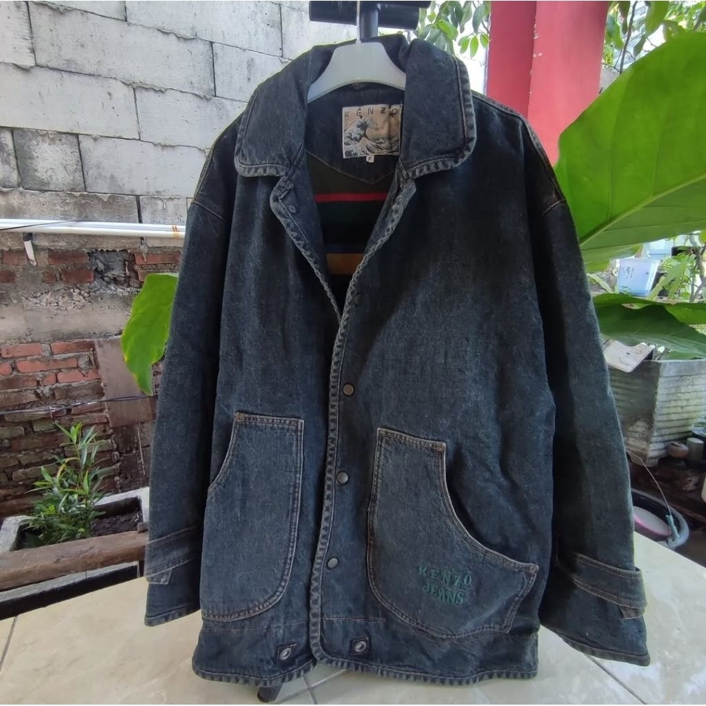 KENZO JEANS vintage 80s jacket Chore Denim coat
