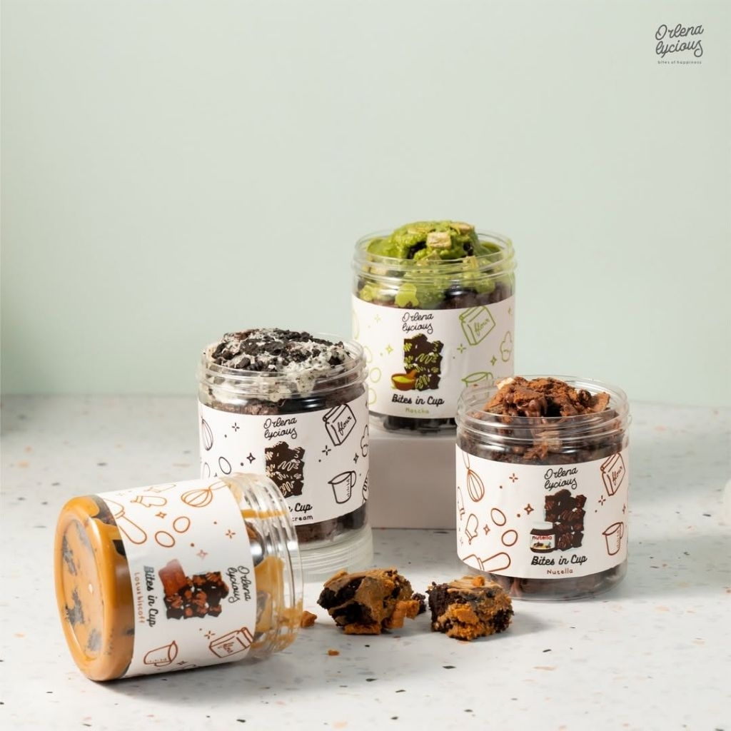 

BROWNIES BITES IN JAR. BROWNIES ORLENALYCIOUS. OLEH OLEH BALI