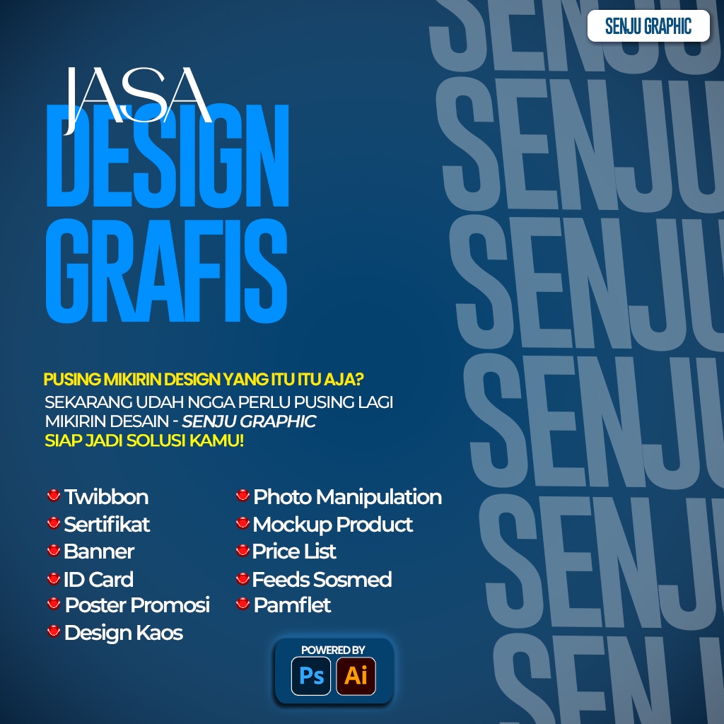 

Jasa Desain Grafis Profesional: Banner, Sertifikat, Brosur, Feed IG, Poster, Price List , Dll - Elegan,Eksklusif
