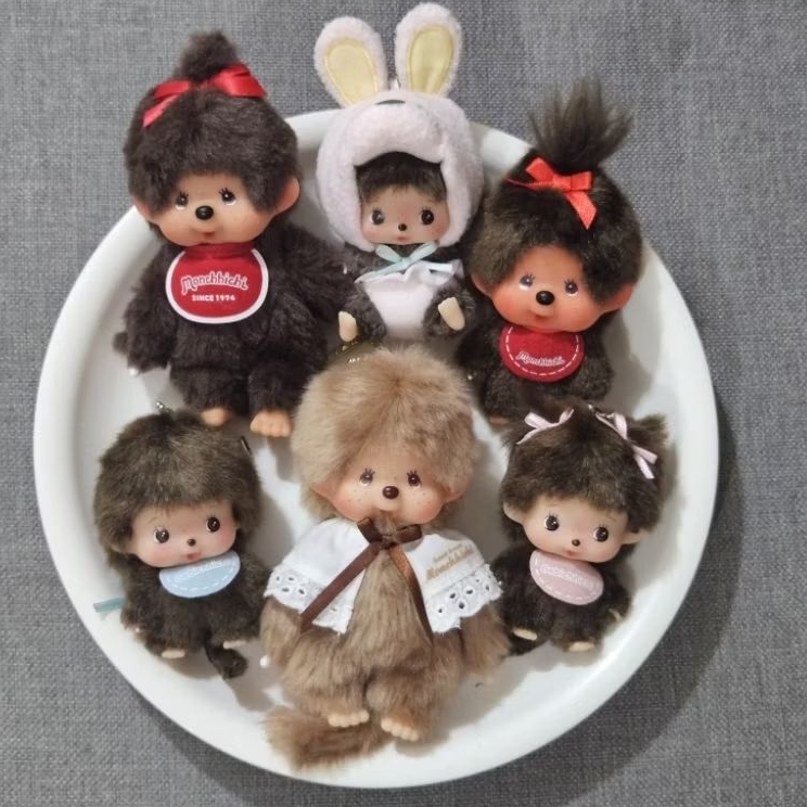New gantungan monchhichi bebichhichi sekiguchi BOY GIRL BUNNY keychain ballchain monchhichi bebichhi