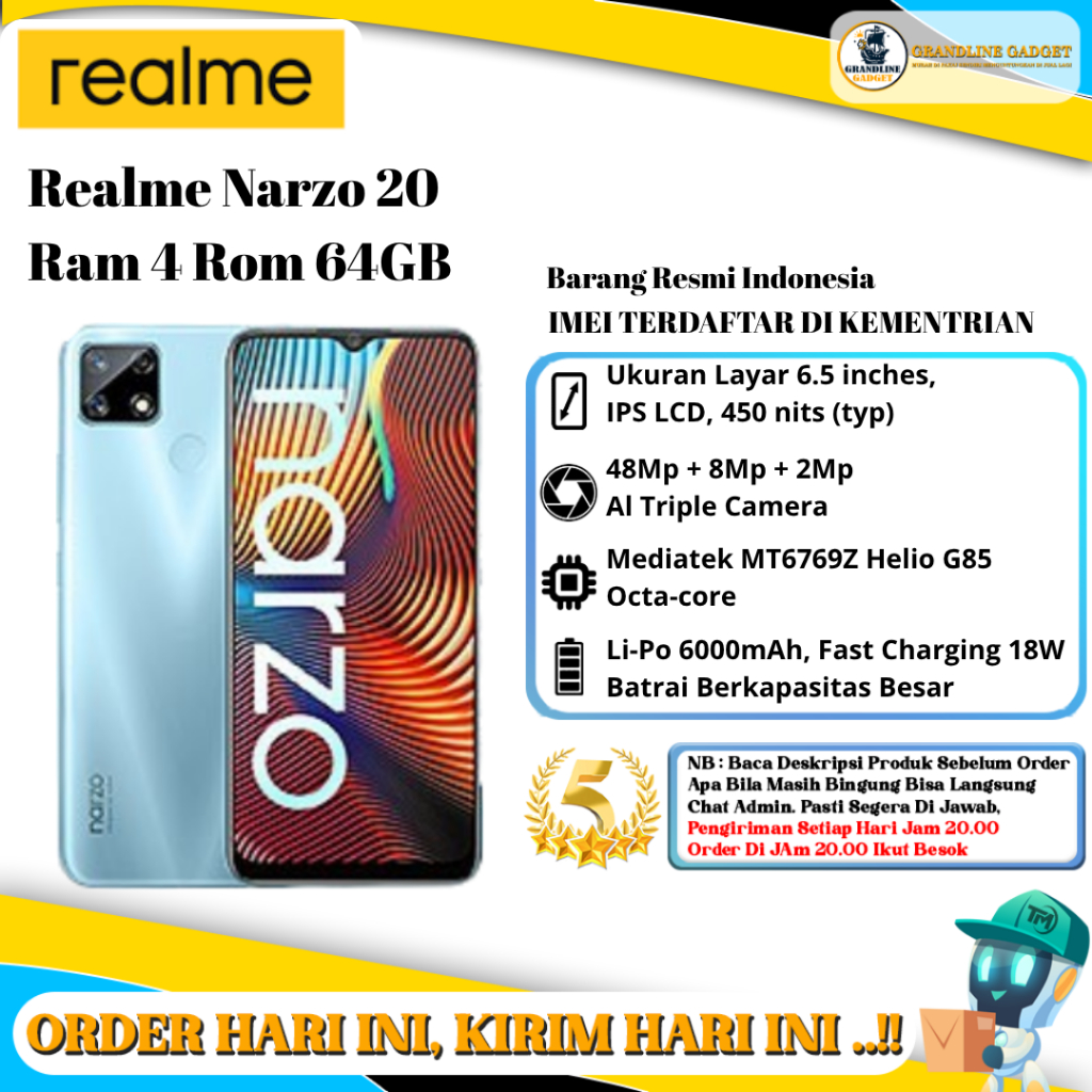 Realme Narzo 20 Ram 4 Rom 64GB