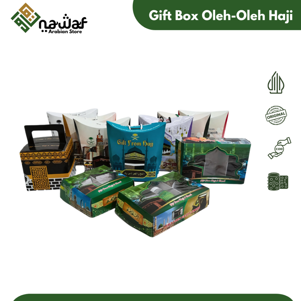 

Giftbox Box Snack Oleh Oleh Haji Umroh | Box Tenteng Tali Box Ka'bah Kabah | Harga Grosir Per Pcs