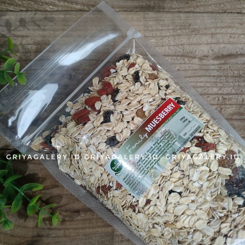 

Sereal Muesli dan Muesberry- Sereal Sehat Organik Oat meal dengan kemasan 500gr