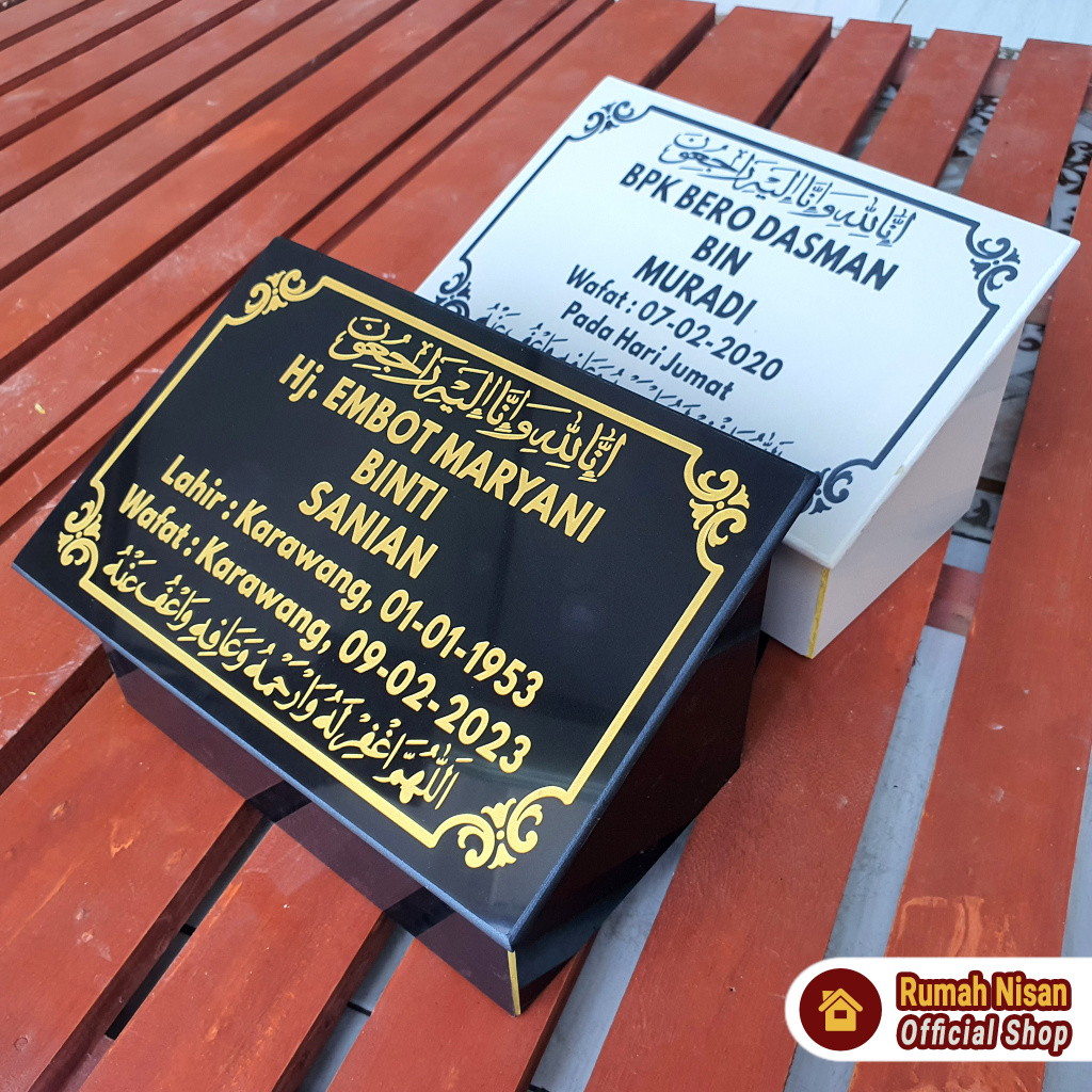 RUMAH NISAN  -  BATU NISAN MAKAM DUDUKAN 20X30 KRAMIK/GRANIT TILE MINIMALIS