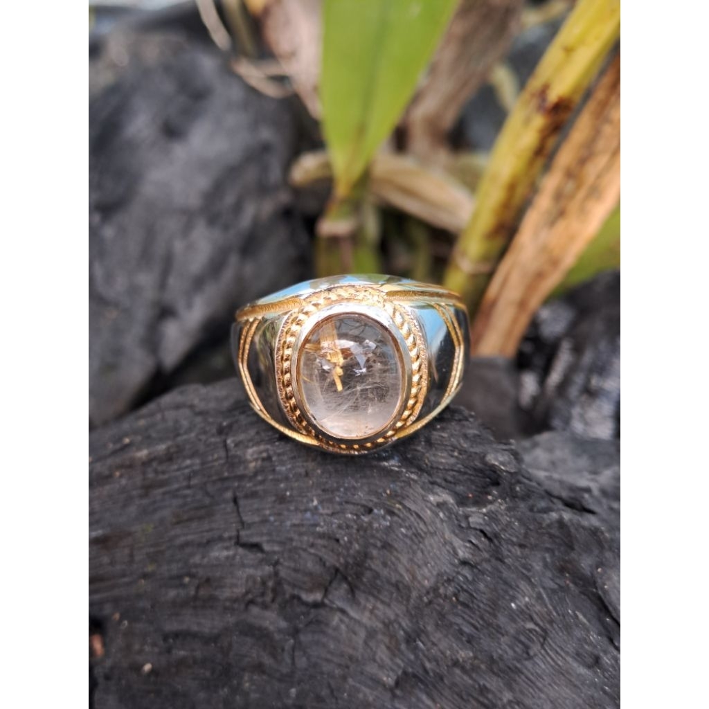 Batu Asli Kecubung Cendana Serat Emas