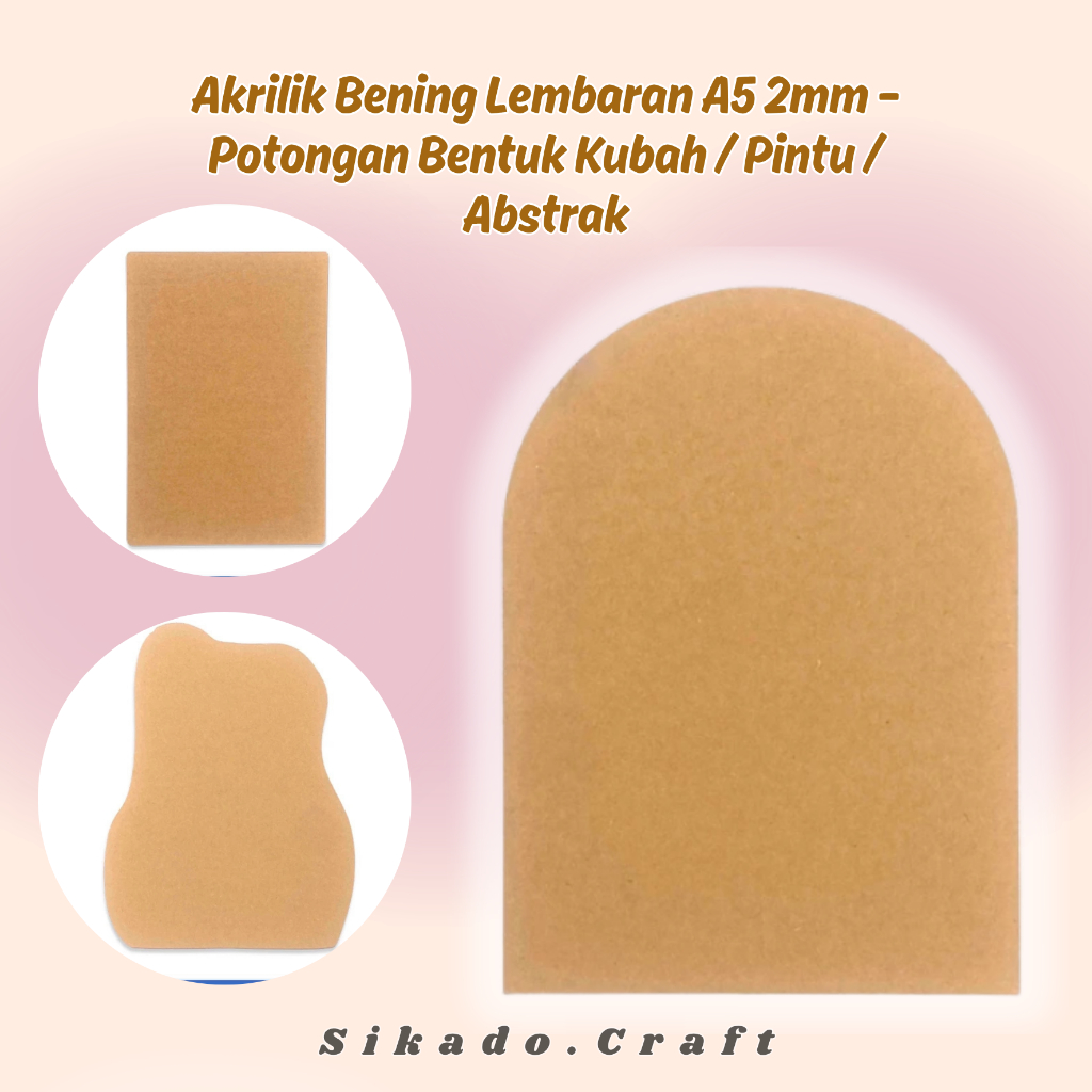 

Akrilik Bening Lembaran A5 2mm – Potongan Bentuk Kubah / Pintu / Abstrak Dll