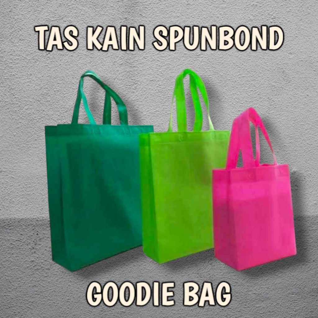

Tas Goodie Bag Handle Lipat Samping Polos/ Tas Spunbond Handle