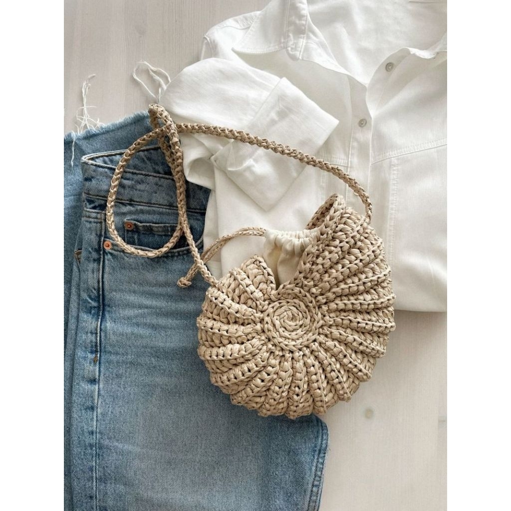 tas rajut model kerang | model kerang | tas rajut wanita