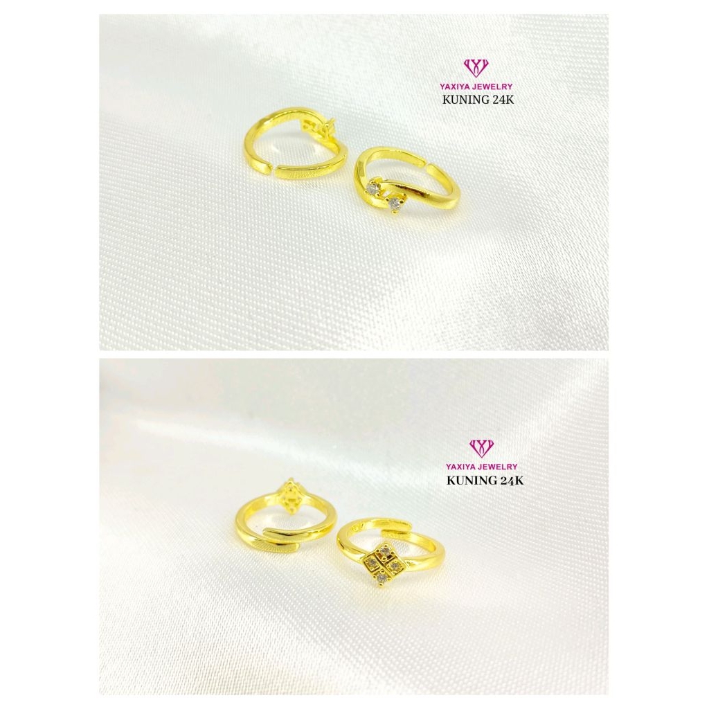 cincin bayi/anak mata 2 dan 4 lapis emas 24k