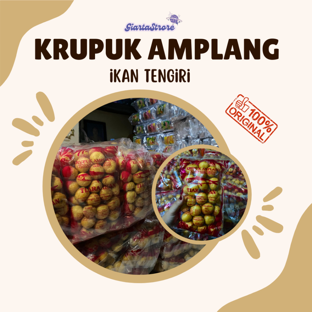

Amplang/Krupuk Ikan Tengiri Bulat 1 ball isi 20 pcs
