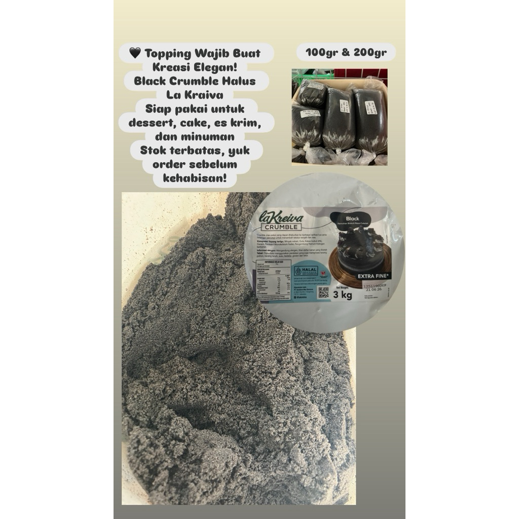 

LA KREIVA crumb halus Matcha/black/Redvelvet repack 100g