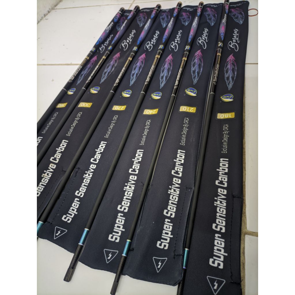 Tegek Orca Boraras 180 210 240 270 300 360 super sensitive carbon joran tegek pancing cutit Berkuali