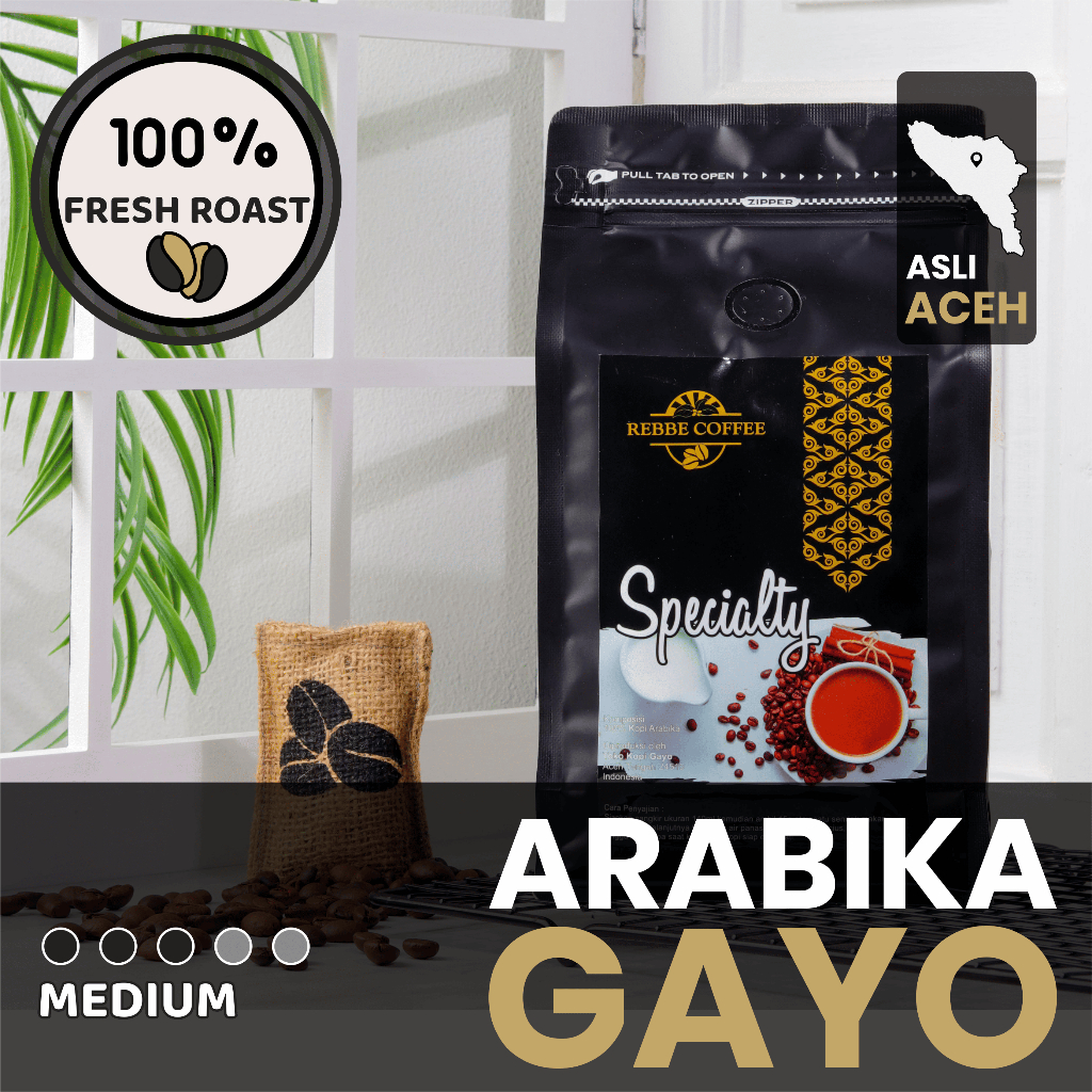 

Kopi Arabika Gayo Aceh Specialty Fullwash, Medium Roast – Clean, Lembut & Aromatik 500g