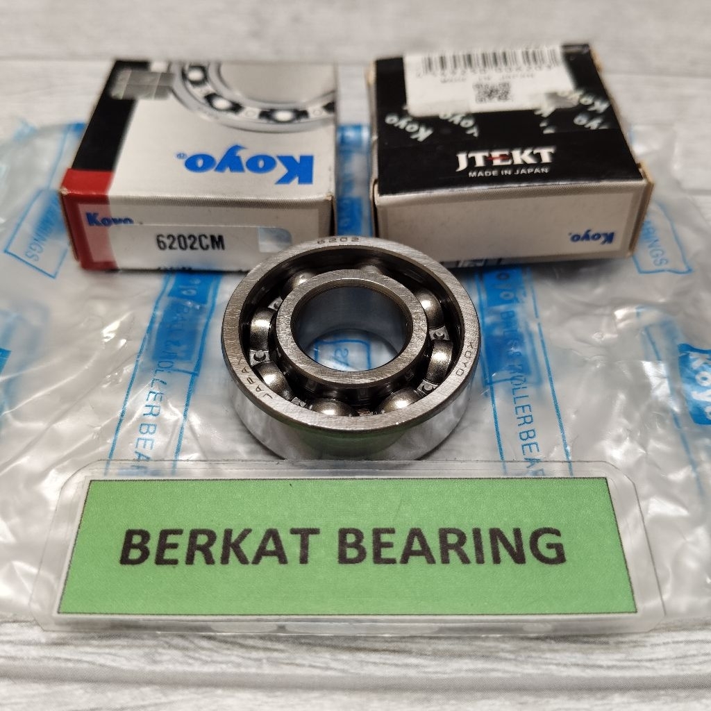 LAHER BEARING 6202 CM KOYO 6202CM KOYO TANPA TUTUP UK 15X35X11MM