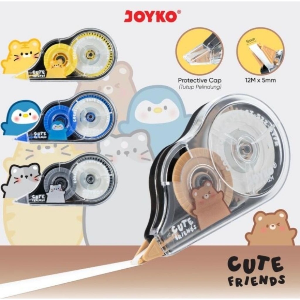 

Pita Koreksi correction Tape Joyko CT-522 Cute Friends
