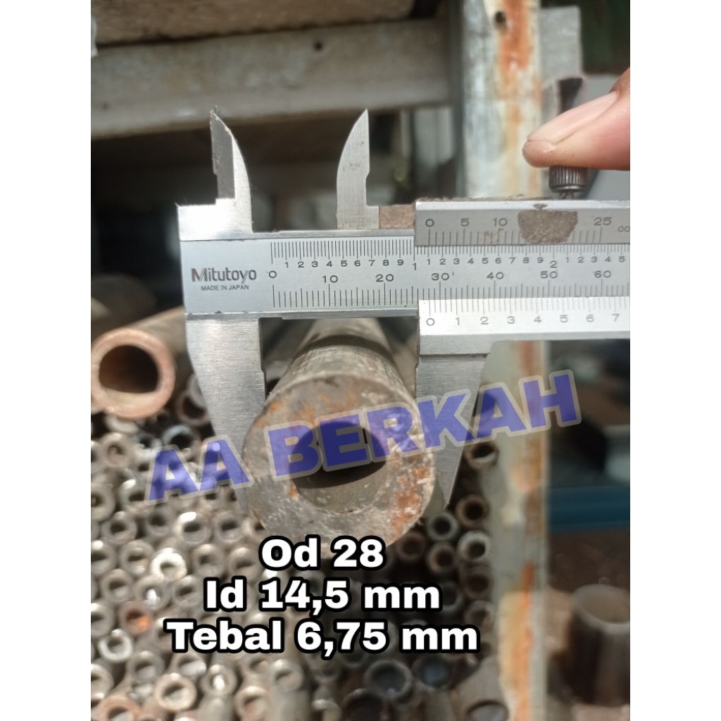 Pipa Besi Seamless Od 28 MM, Id 14.5 MM Tebal 6.75 MM