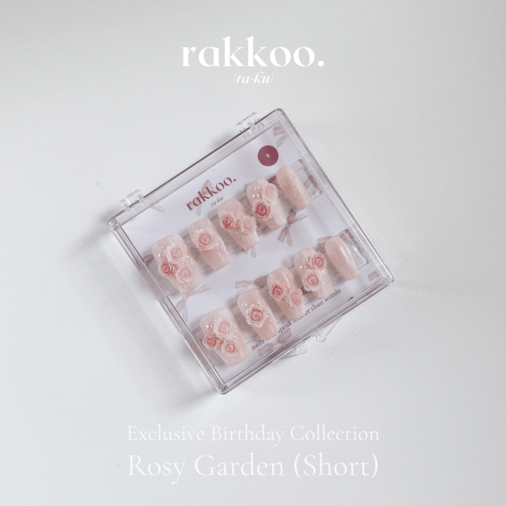 [RAKKOO.ID] ROSY GARDEN - READY - Birthday Collection - Premium Press On Nails