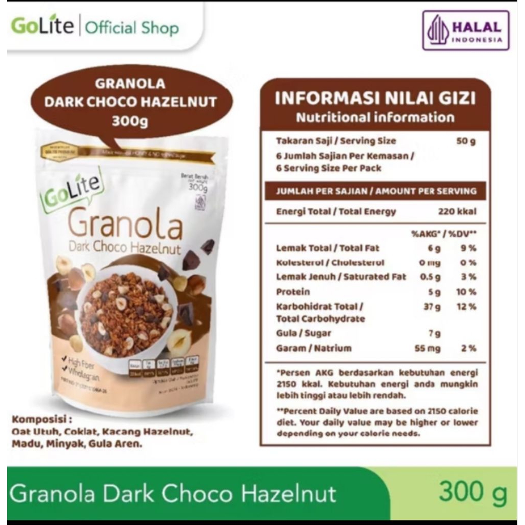 

Golite Granola dark chocolate 300gr